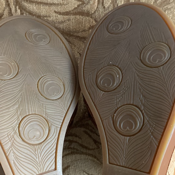 Connie NAKITA Cork Wedge woman’s sandal shoe tan brown leather upper size 7.5 🌹 - Picture 11 of 17